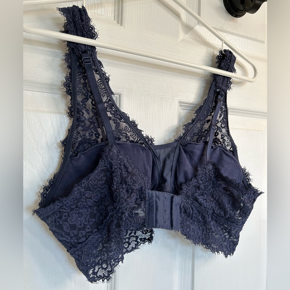 Wireless Lace Bra - Navy - Picture 9 of 12